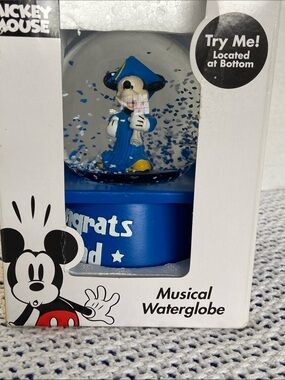 Mickey Graduation Water Globe New in the Box Perfect Gift for 2026